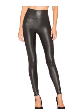 SPANX Black High-Waist Faux-Leather Leggings